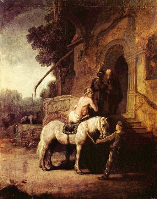 Den gode samaritanen av Rembrandt (1630) Kilde: Wikipedia